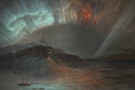 Frederic Edwin Church aurora borealis: Frederic Edwin Church, Aurora Borealis, 1865, Smithsonian American Art Museum, Washington, DC, USA. Detail.