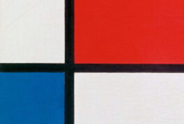 Piet Mondrian's Composition: Piet Mondrian, Composition with Red, Blue and Yellow, 1930, Kunsthaus Zürich, Switzerland. Detail.