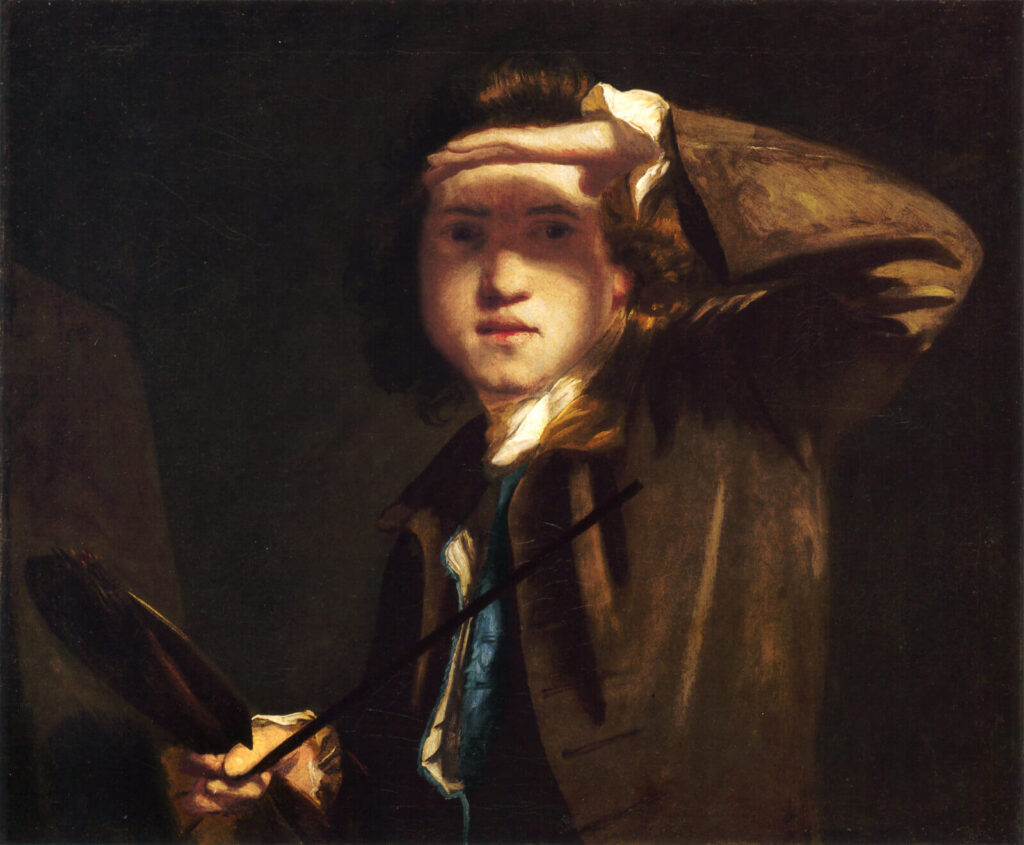 Cupid Untying the Zone of Venus: Sir Joshua Reynolds, Self-Portrait, c. 1747–1749, National Portrait Gallery, London, UK.
