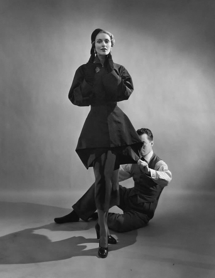 fashion photographers: Cecil Beaton, Charles James with a model, 1948. Vogue.