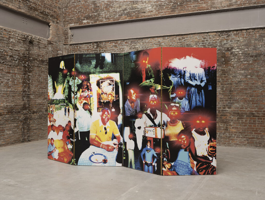 Christelle Oyiri: Christelle Oyiri, Family Fresco 2002, 2022, installation view, Gladstone Gallery, New York City, NY, US.
