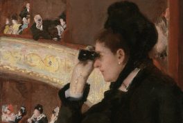 Mary Cassatt, In the Loge, 1878, Museum of Fine Arts, Boston, MA, USA. Detail.