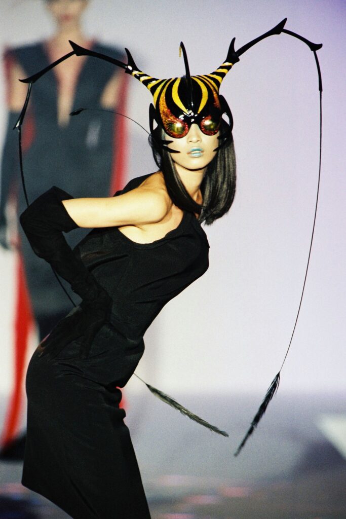 thierry mugler: Thierry Mugler, Insects Collection, SS 1997 fashion show. Artist’s Facebook.
