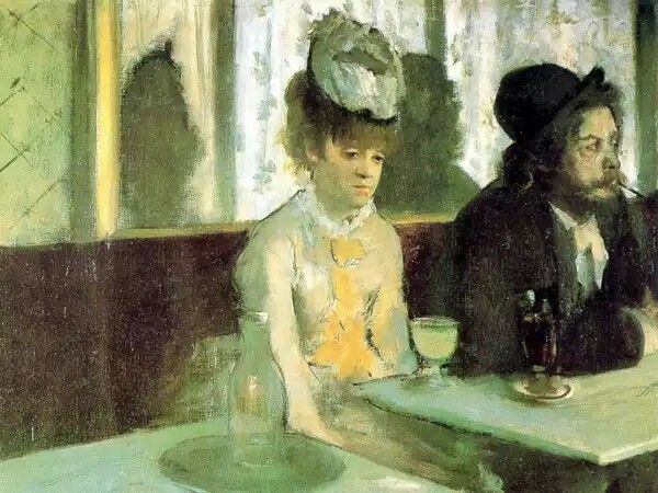 absinthe: Edgar Degas, L’absinthe, 1876, Musée d’Orsay, Paris, France. Detail.
