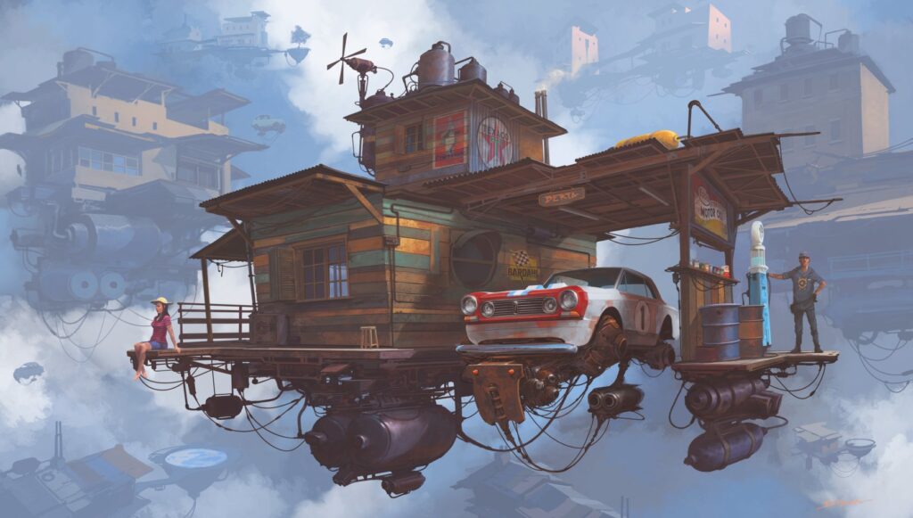 Punk in Art: Steampunk, Dieselpunk, Cyberpunk. Alejandro Burdision, Toro Viejo - Universo Chatarra, 2019, illustration. ©Alejandro Burdisio.