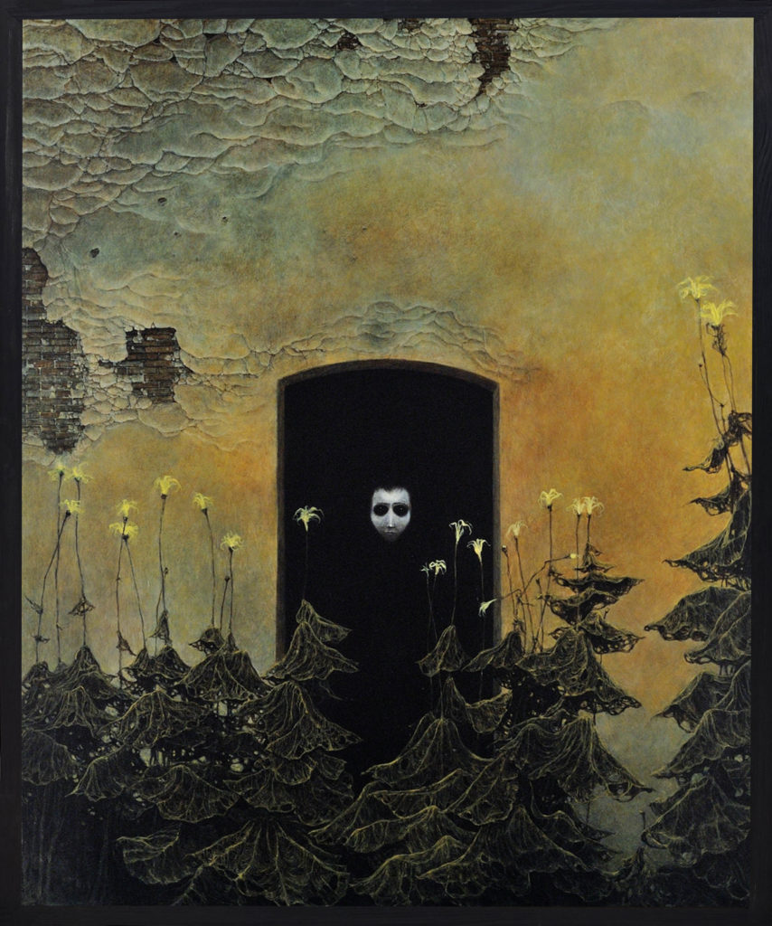 Zdzislaw Beksinski, Untitled, 1978, oil on fiberboard, ©Gallery of Zdzisław Beksiński, The Historical Museum, Sanok, Poland.