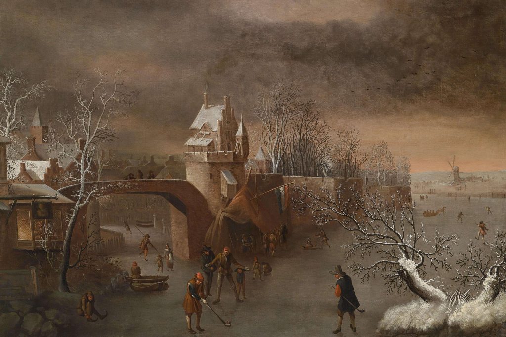 Anthonie_Beerstraaten_(attr)_Eisvergnügen_an_der_Stadtmauer, Ice Skating Art