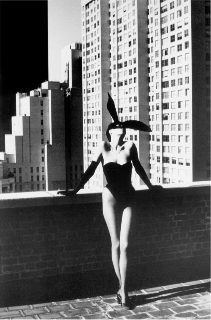 fashion photographers: Helmut Newton, Elsa Peretti in Halston Bunny Costume, New York, 1975. Barbagallo Art.