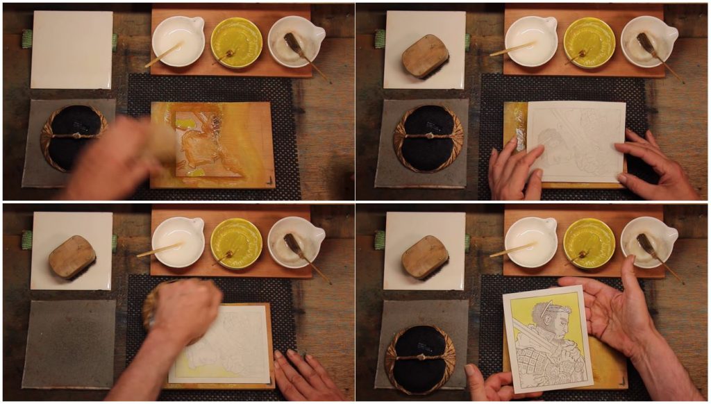 Japanese woodblock prints Captions from Woodblock Printing Process ... in 3-D spatial audio, Posted by David Bull, via YouTube, 1 Jul 2021