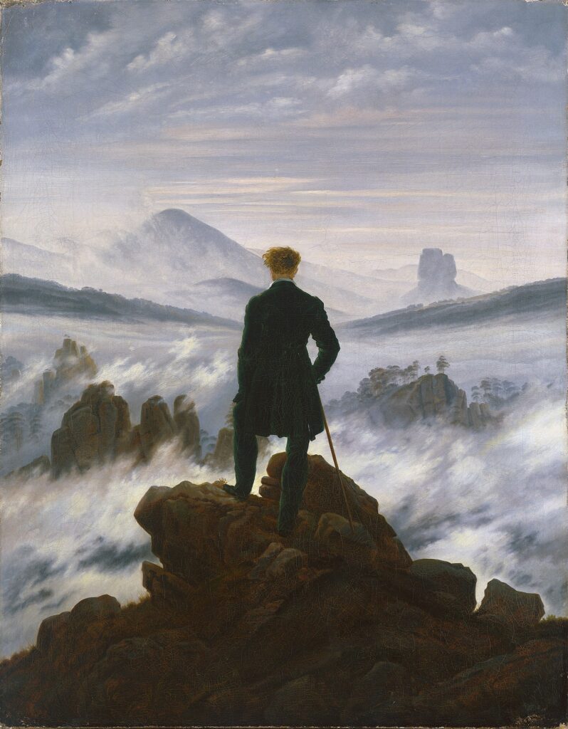 best exhibitions 2025: Caspar David Friedrich, Wanderer Above the Fog, c. 1817, Kunsthalle, Hamburg, Germany.
