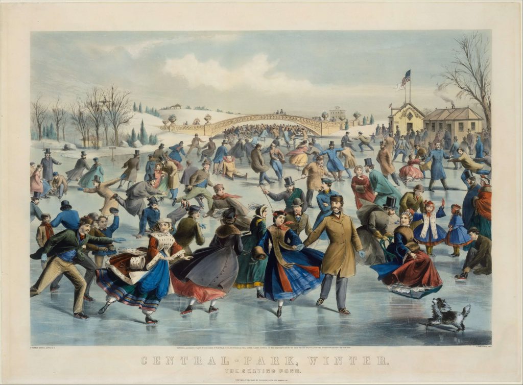 Central Park, Winter - The Skating Pond, Ice Skating Art