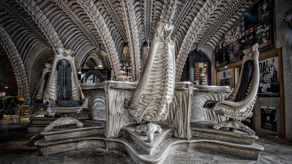 hr giger: The Giger Bar at the Giger Museum, Gruyères, Switzerland. Gastrosofie.
