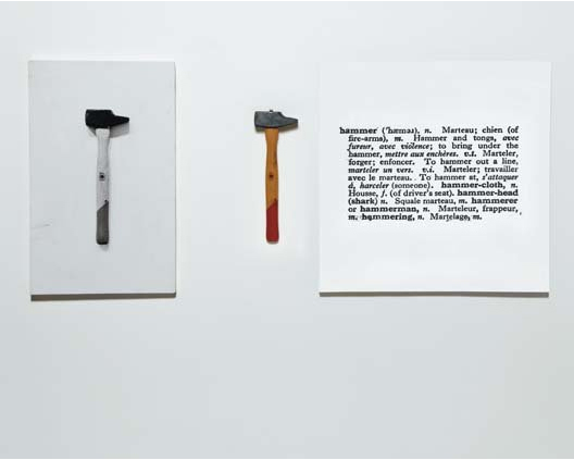 conceptual art: Joseph Kosuth, One and Three Hammers, 1965, Pomeranz Collection, Vienna, Austria.
