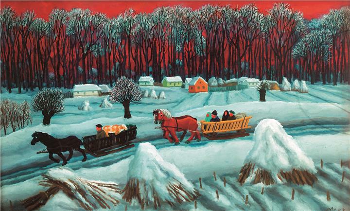 Franjo Mraz, Winter - driving wood, 1973