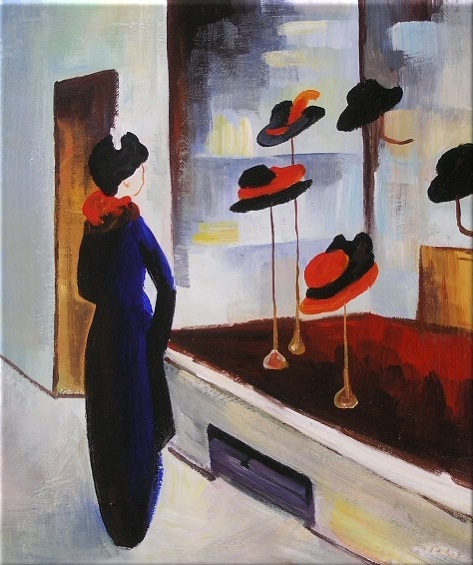 August Macke, Hutladen, 1913, Lenbachhaus Museum, Munich, Germany.