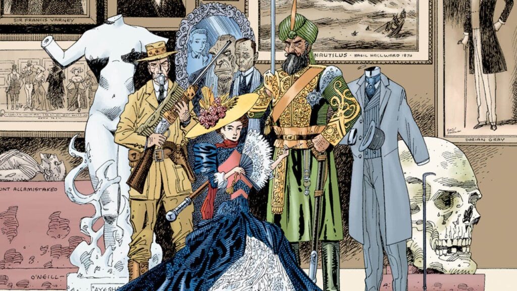 Detail of the cover of The League of Extraordinary Gentlemen, volume 1. Source: Youtube.