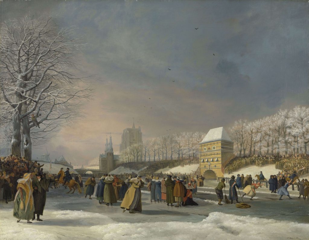 Nicolaas Baur, Women's Skating Competition on the Stadsgracht in Leeuwarden, 21 January 1809, Ice Skating Art