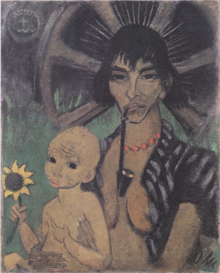 Otto Mueller, Zigeunermadonna, 1926, Hessisches Landesmuseum Darmstadt, Darmstadt, Germany, die brucke's magician