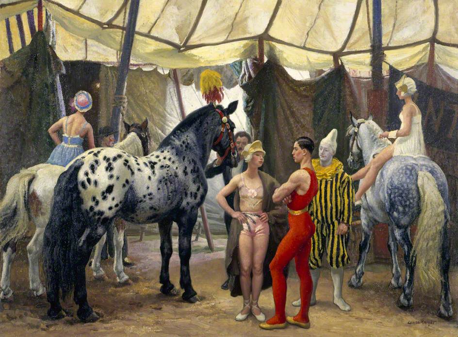 Laura Knight: Laura Knight, Circus Matinee, 1938, Perth Art Gallery, Perth, UK. Art UK.
