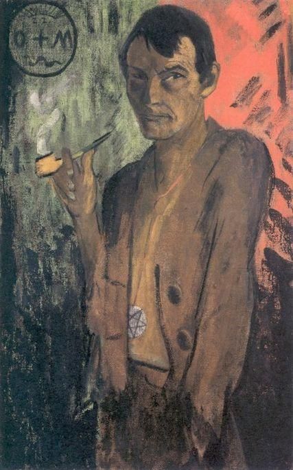 Otto Mueller, Self Portrait with Pentagram, c. 1924, Von der Heydt-Museum, Wuppertal, die brucke's magician