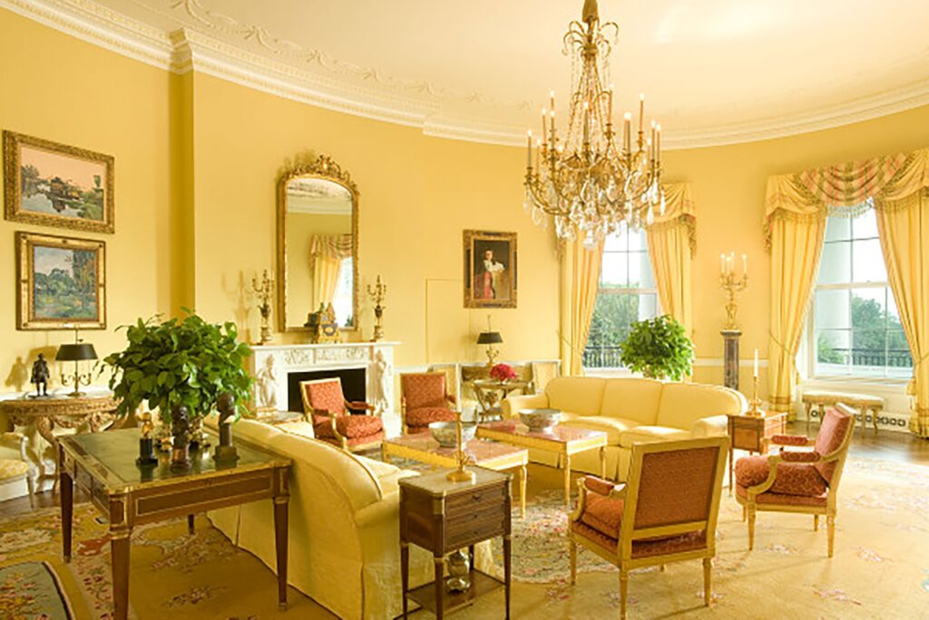 Five Key Women in Contemporary Interior Design: Sister Parish, Yellow Oval Room at the White House, Washington