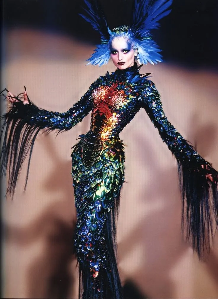 thierry mugler: Thierry Mugler, La Chimère dress, 1997. Vogue.
