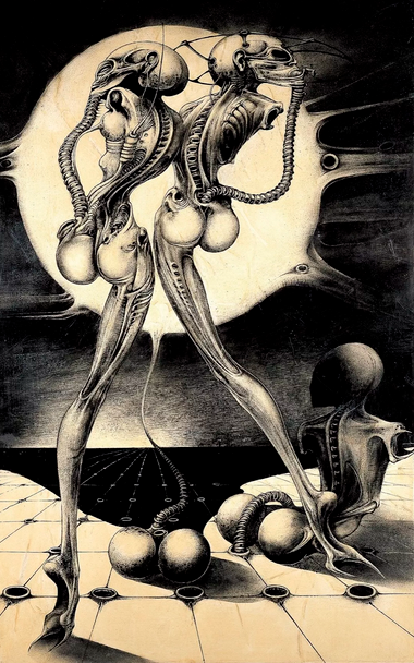 hr giger: H. R. Giger, Atomic Children, 1968. The Giger Museum, Gruyères, Switzerland.
