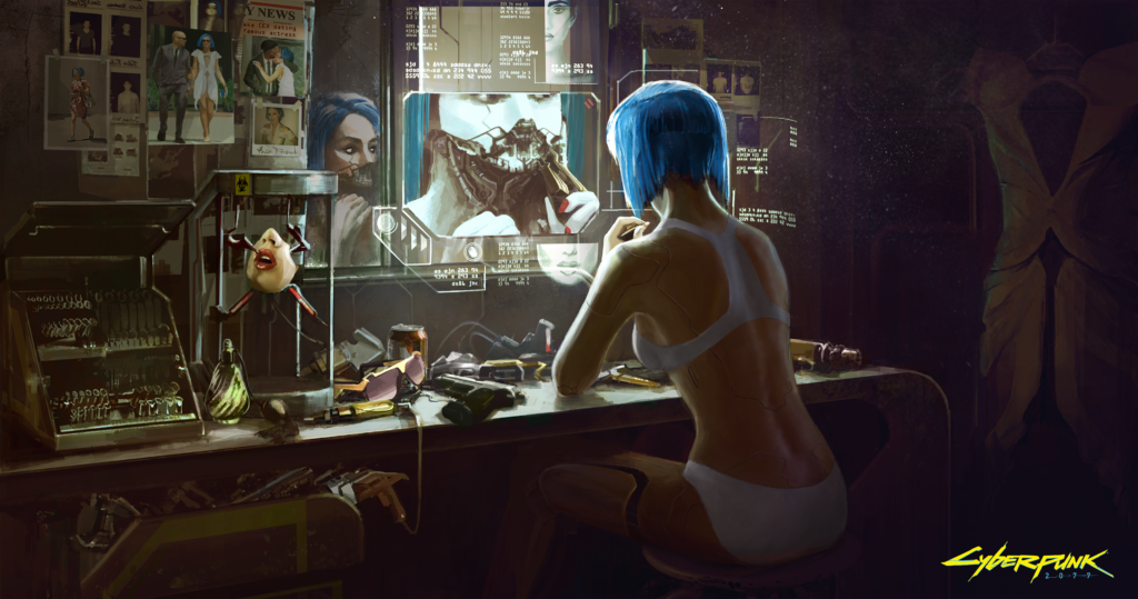 Smoke and Mirrors, concept art for Cyberpunk 2077, © 2020 CD PROJEKT RED