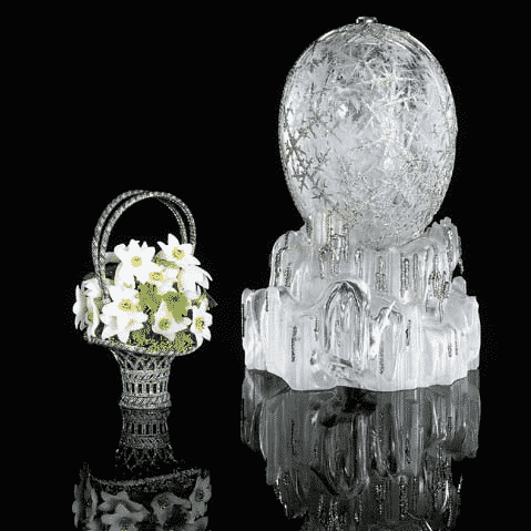 faberge winter egg: Alma Pihl, The Winter Egg, 1913. In the private collection of Sheik Hamad bin Khalifa Al Thani, Doha, Qatar.
